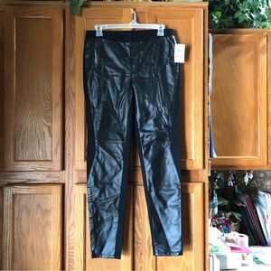 NWT Trouvé Mixed Media Leather Leggings Pants Black - S